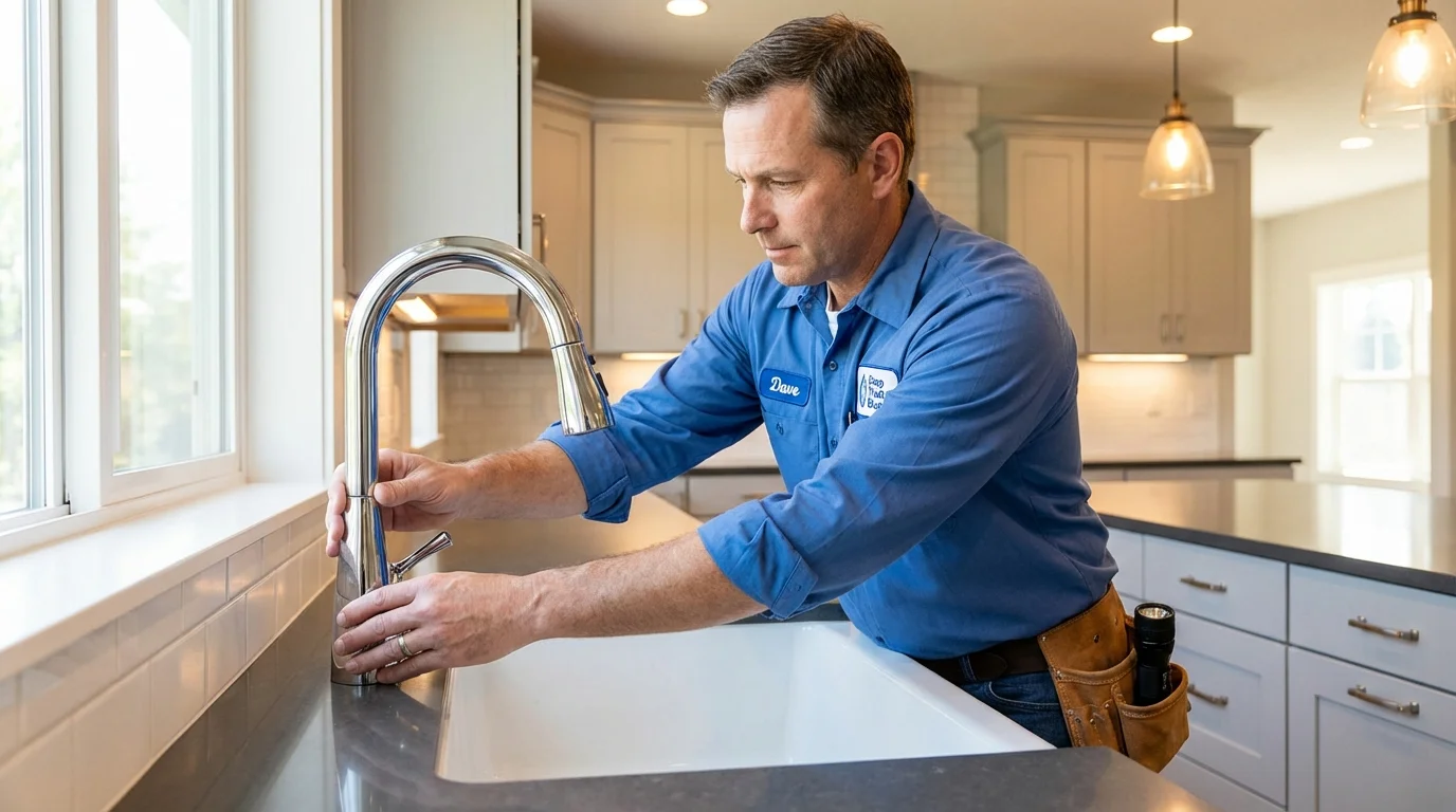 Kitchen faucet installation by Johns Plumbing LLC in Orford